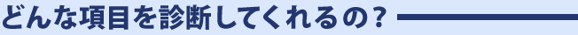 �ǂ�ȍ��ڂ�f�f���Ă����́H